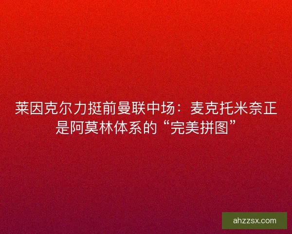 莱因克尔力挺前曼联中场：麦克托米奈正是阿莫林体系的 “完美拼图”