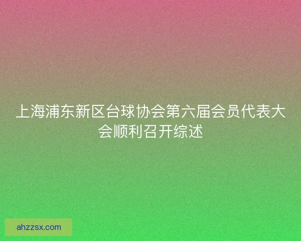 上海浦东新区台球协会第六届会员代表大会顺利召开综述